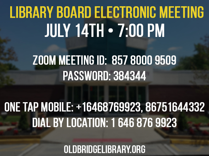 Library Board Zoom Meeting INfo