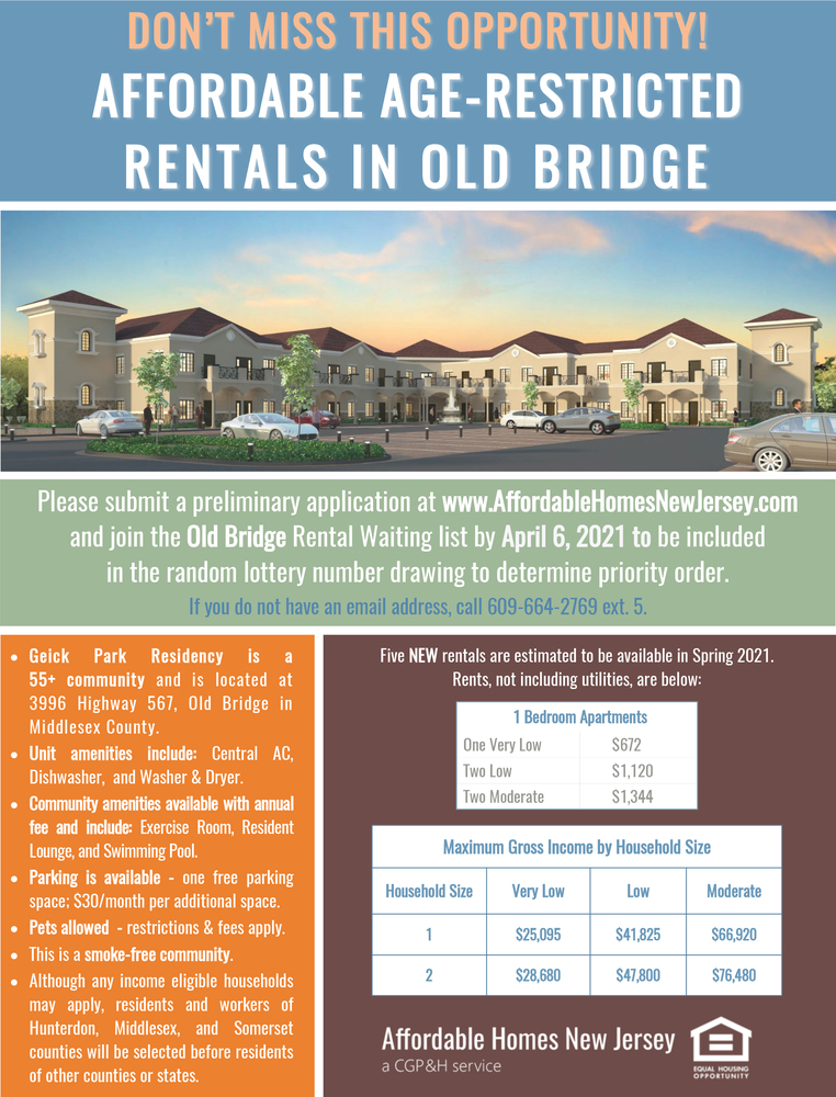 Affordable Age-Restricted Rentals in Old Bridge
