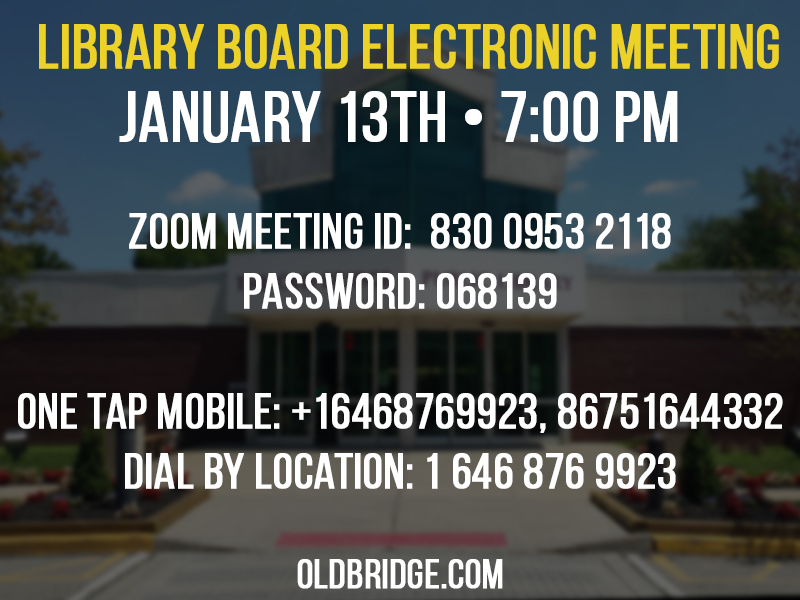 Library Board Meeting January 13th