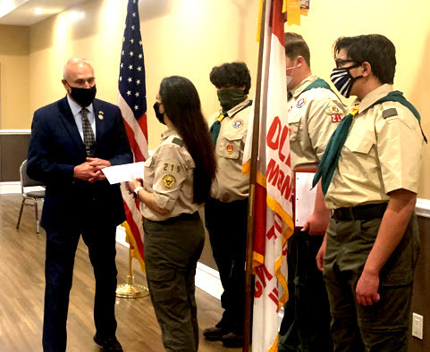 Mayor Henry gives donation to Boys Scout Troop 219G
