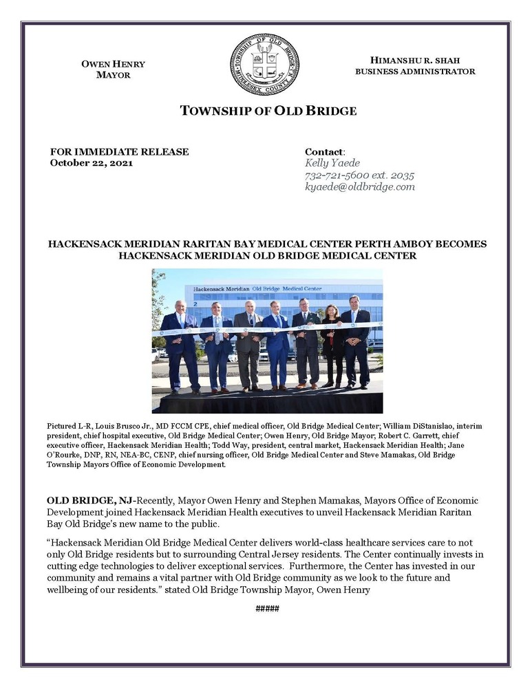 HACKENSACK MERIDIAN OLD BRIDGE MEDICAL CENTER Old Bridge Township