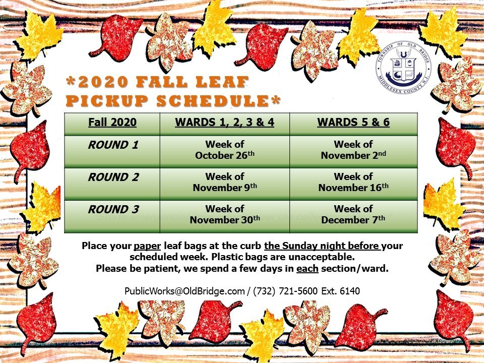 Fall Leaf Schedule