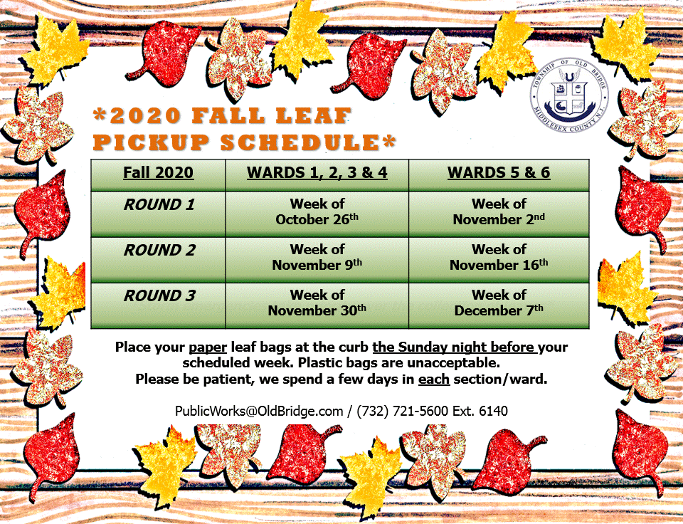 Fall Leaf Schedule