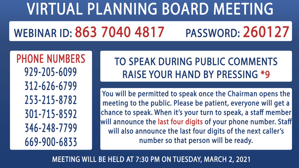 Planning Meeting Info