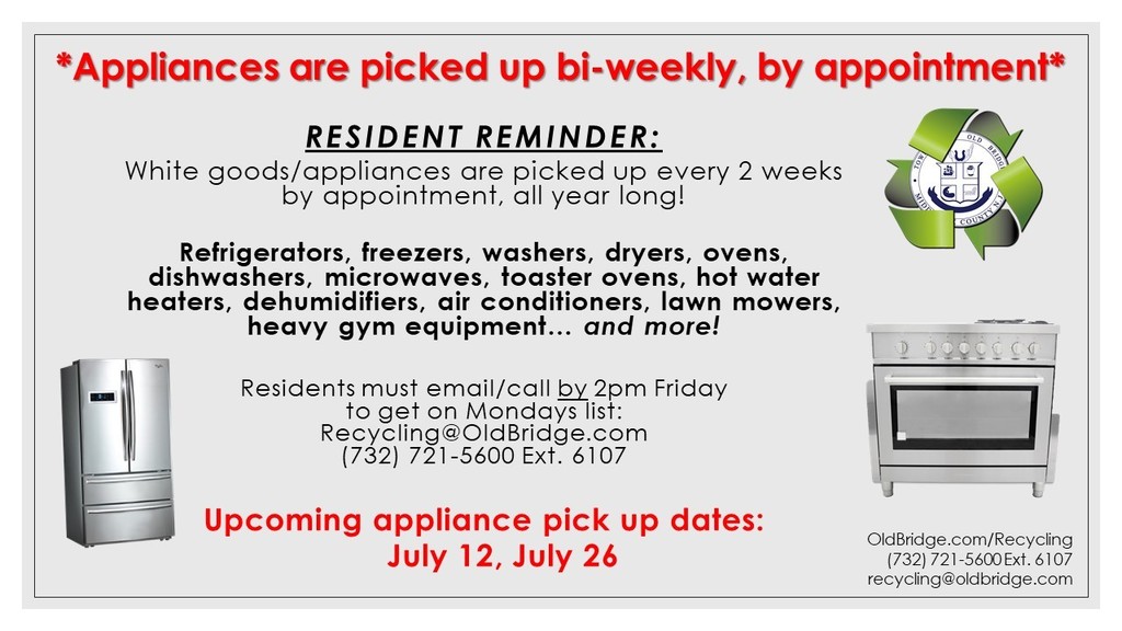 White Goods schedule