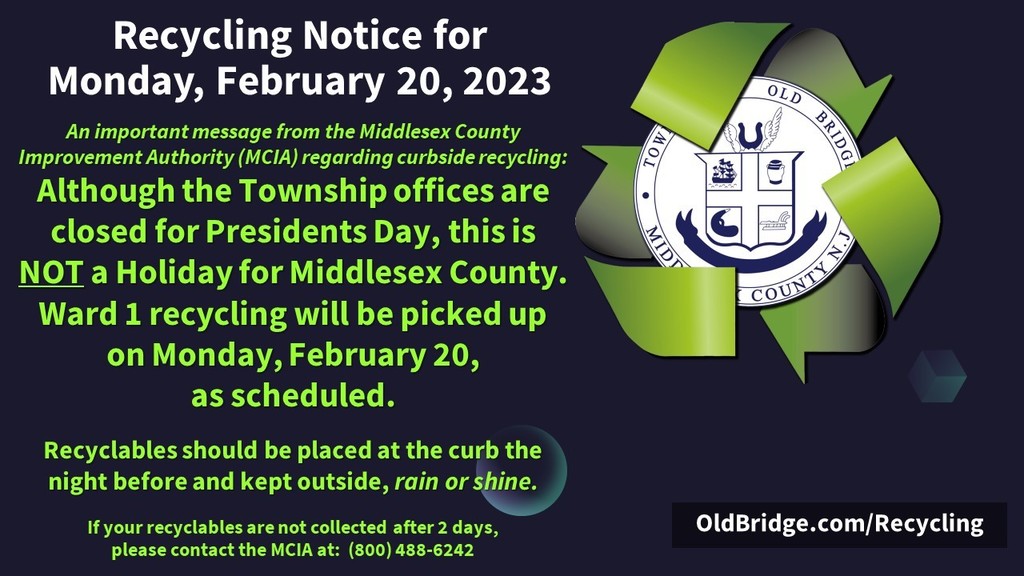 Recycling Notice President's Day